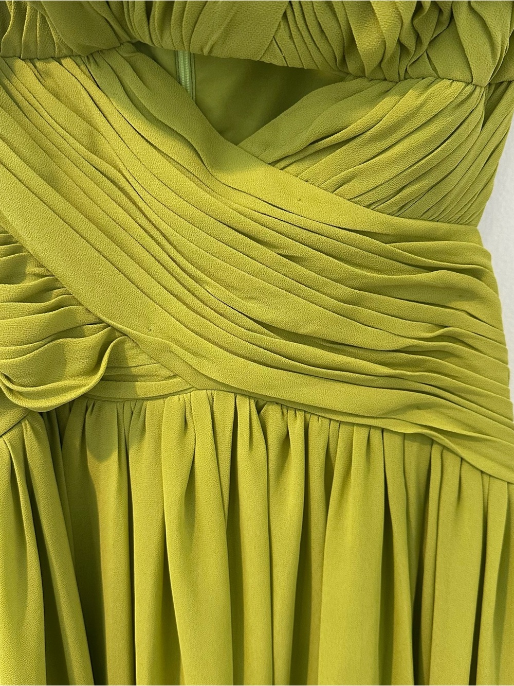 Off-Shoulder Lime Green Evening Dress - Picture 8 of 15